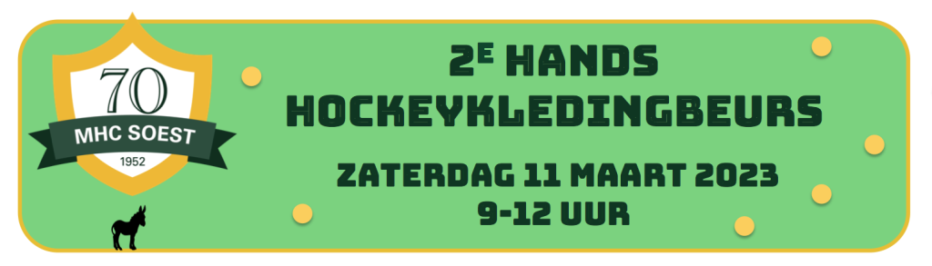 11 maart 2e hands hockeykledingbeurs MHC Soest (UPDATE) Nieuws afbeelding